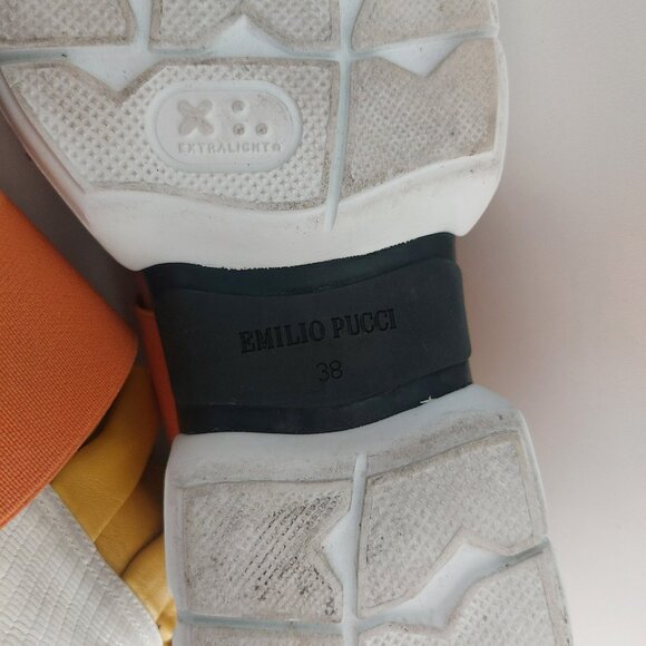 EMILIO PUCCI Sneakers Size 7.5 Colorful Leather Dopamine Slip On Designer Kicks - Picture 10 of 15